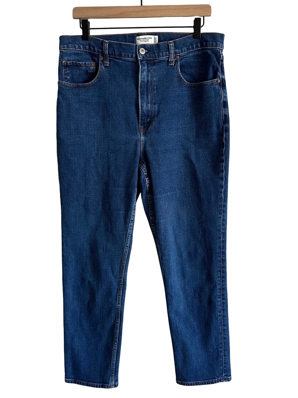 Abercrombie & Fitch The Ankle Straight Ultra High Rise Jeans Curve Love 32 14 L